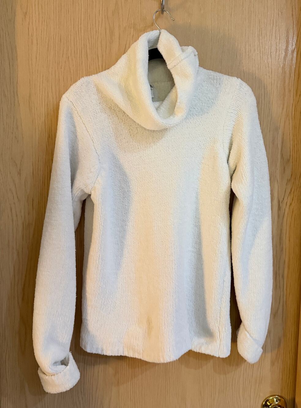 Columbia Women’s Small Cream Plush Fleece Cowl Neck Pullover Sweater